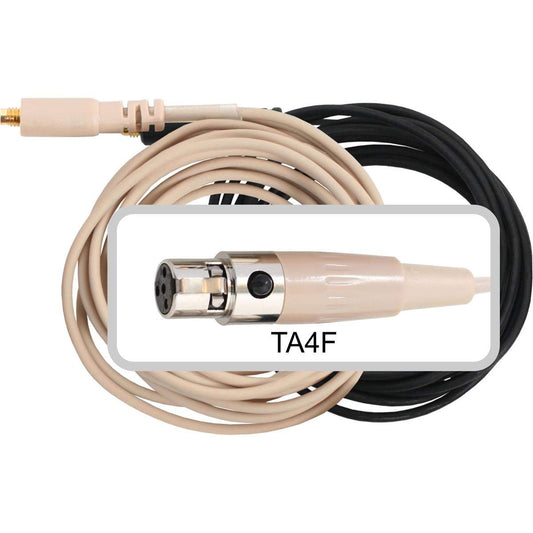Galaxy Audio CBL3SHU Replacement HS3/ES3 Headset Cable with TA4F Connector for Most Shure Systems, Beige