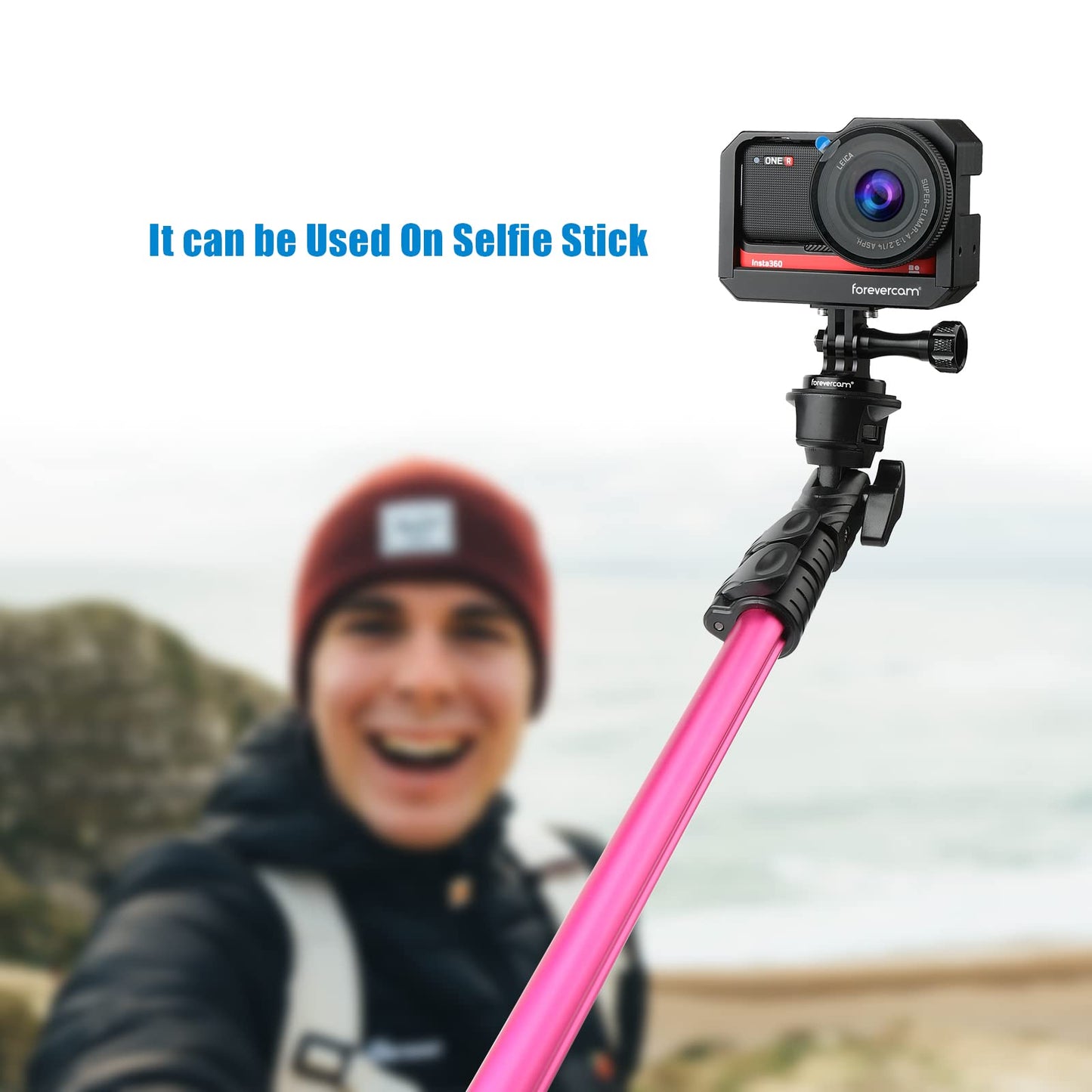 Forevercam Aluminum Tripod Mount Adapter for Gopro Monopod Adapter Mount Compatible for Gopro Hero 13 12 11 10 9 8 DJI Osmo Insta360 AKASO and Other