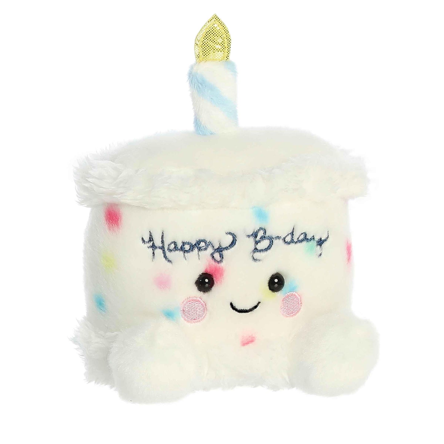 Aurora® Adorable Palm Pals™ Happy B'day Cake Stuffed Animal - Pocket-Sized Play - Collectable Fun - White 5 Inches