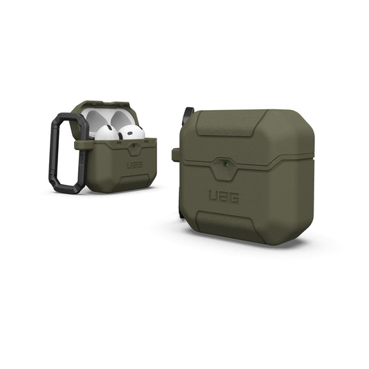 URBAN ARMOR GEAR UAG Designed for AirPods 4th Gen Case Scout, Rugged Military Grade Drop Proof Protective Cover with Detachable Carabiner Clip