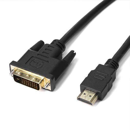 Cyberguys! DVI to HDMI Cable, Bi-Directional HDMI to DVI-D (24+1) / DVI-I (24+5), 1080p Full HD 60Hz, Gold-Plated Connectors w/Screw Lock - Compatible