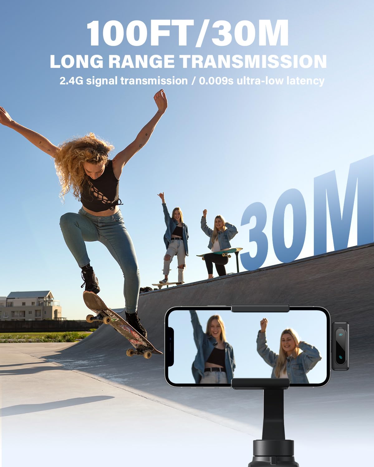 Wireless Lavalier Microphone for iPhone, Android & Laptops, Noise Cancellation, Auto Pairing, 24H Battery Life with Charging Case, USB C Mini
