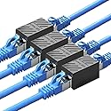 RJ45 Ethernet Coupler, Aoiutrn 4 Pack RJ45 LAN Internet Female to Female Network Extender Connector 10Gbps Extension Adapter