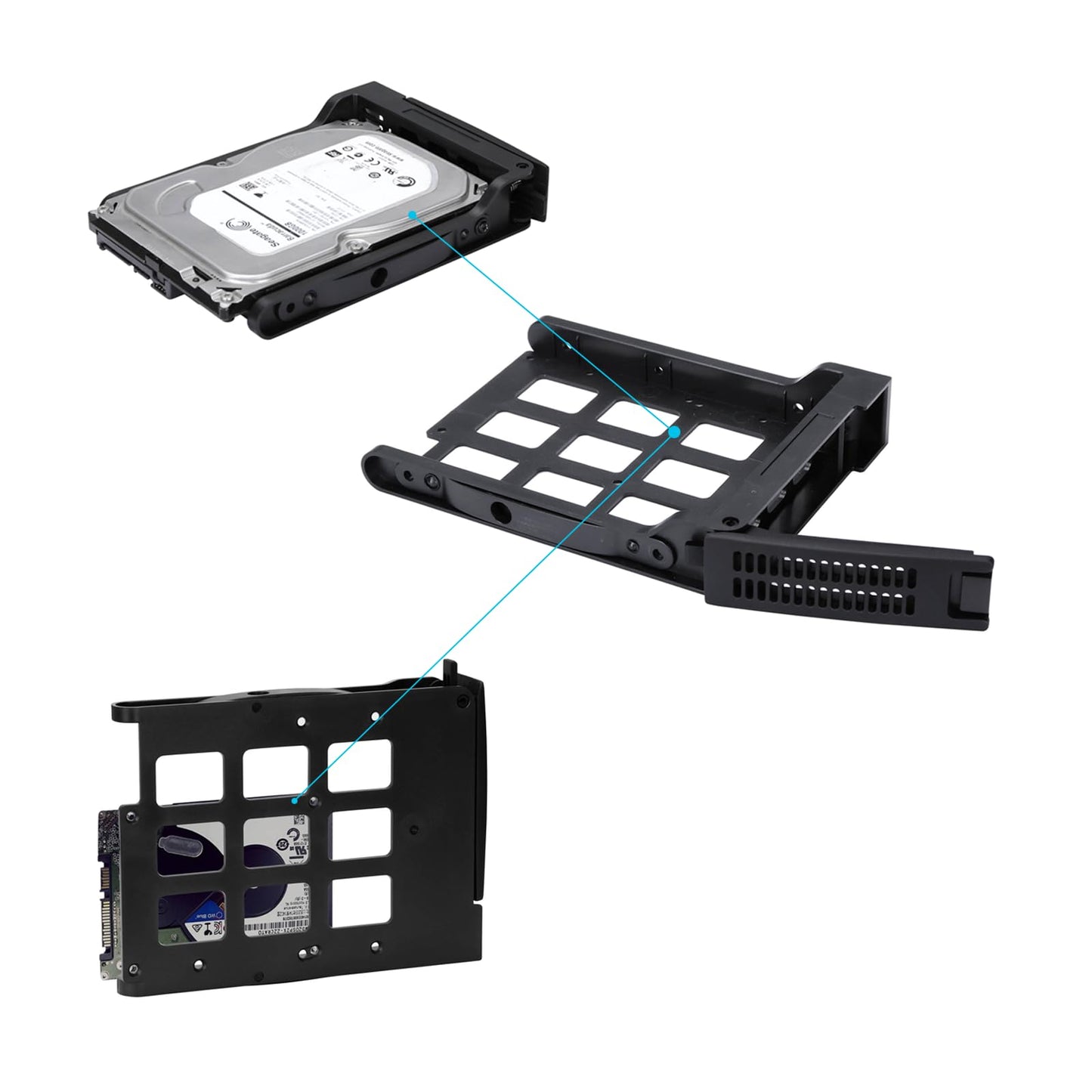 Rosewill Internal Hard Drive Enclosure - 3 x 5.25 to 4 x 3.5 Hot-Swap Enclosure - SATA I/II/III/ & SAS HDD - RSV-SATA-Cage-34