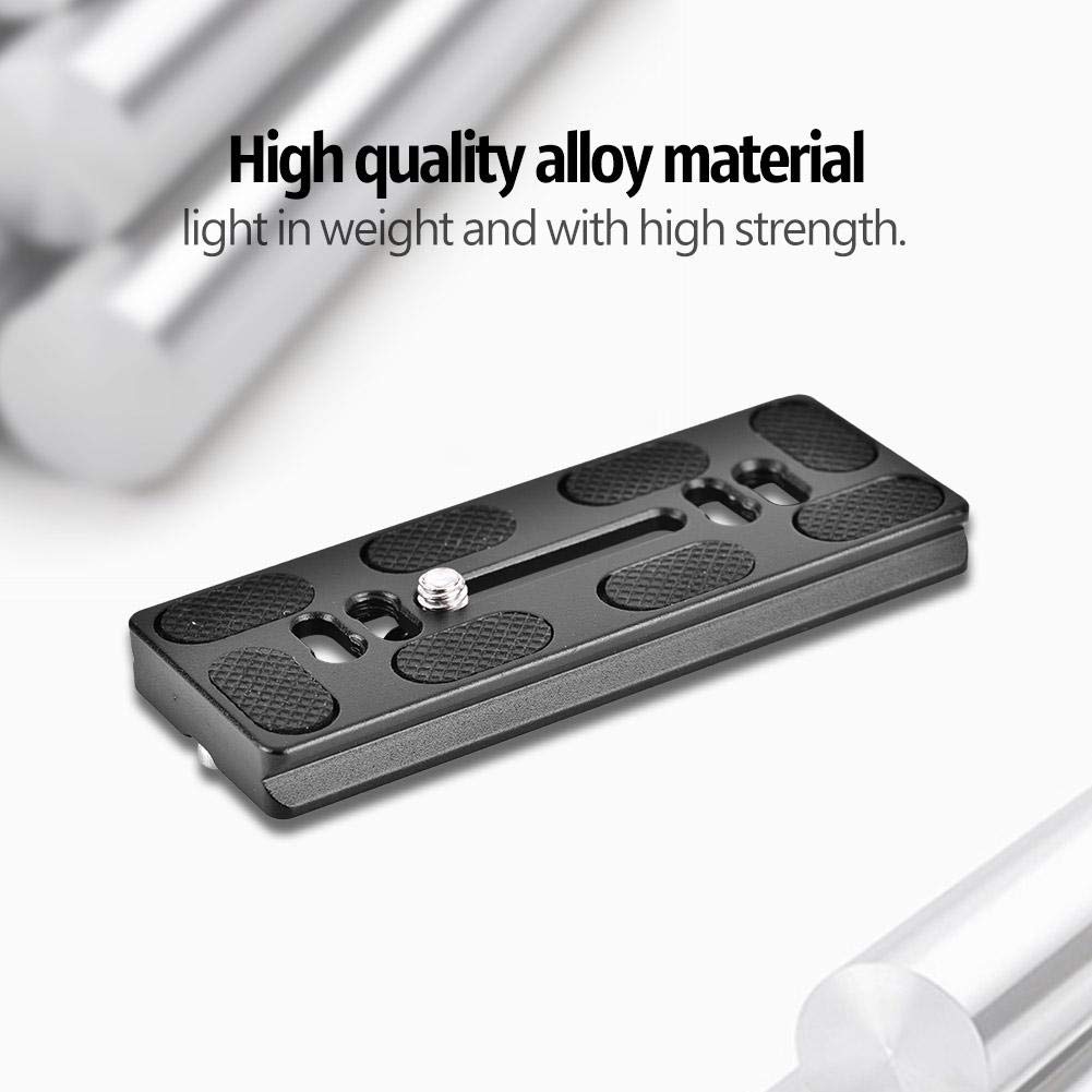 Quick Release Plate, PU100 Universal Tripod Arca Plate with 1/4inch Screw Mount 50mm Quick Release Clamp Mount Adapter Arca Swiss Standard for Monopod