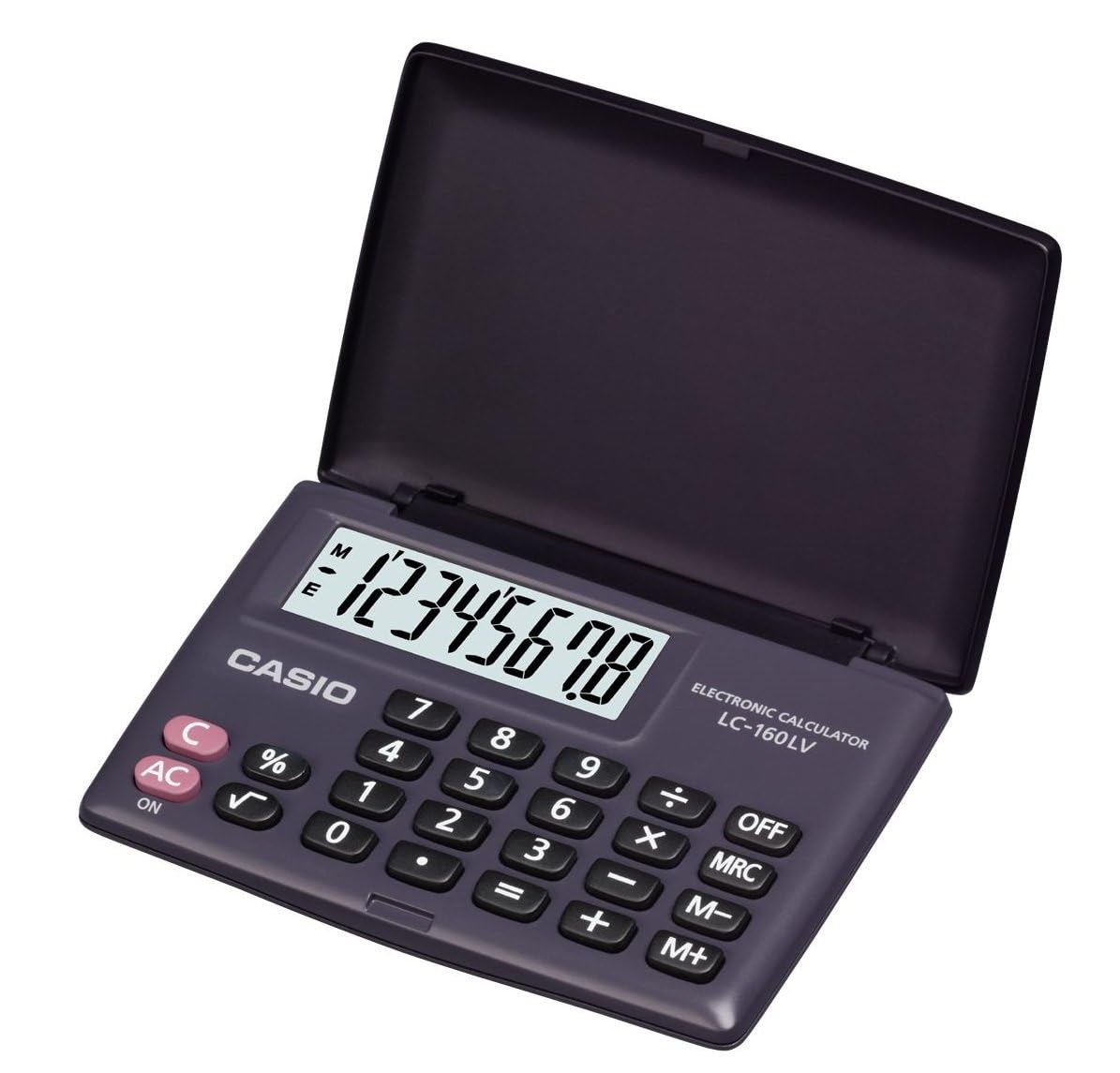 Casio Lc-160lv-bk-w Portable Type Calculator with 8-digit Extra Big Display Cover Folds a Full 360 Degrees