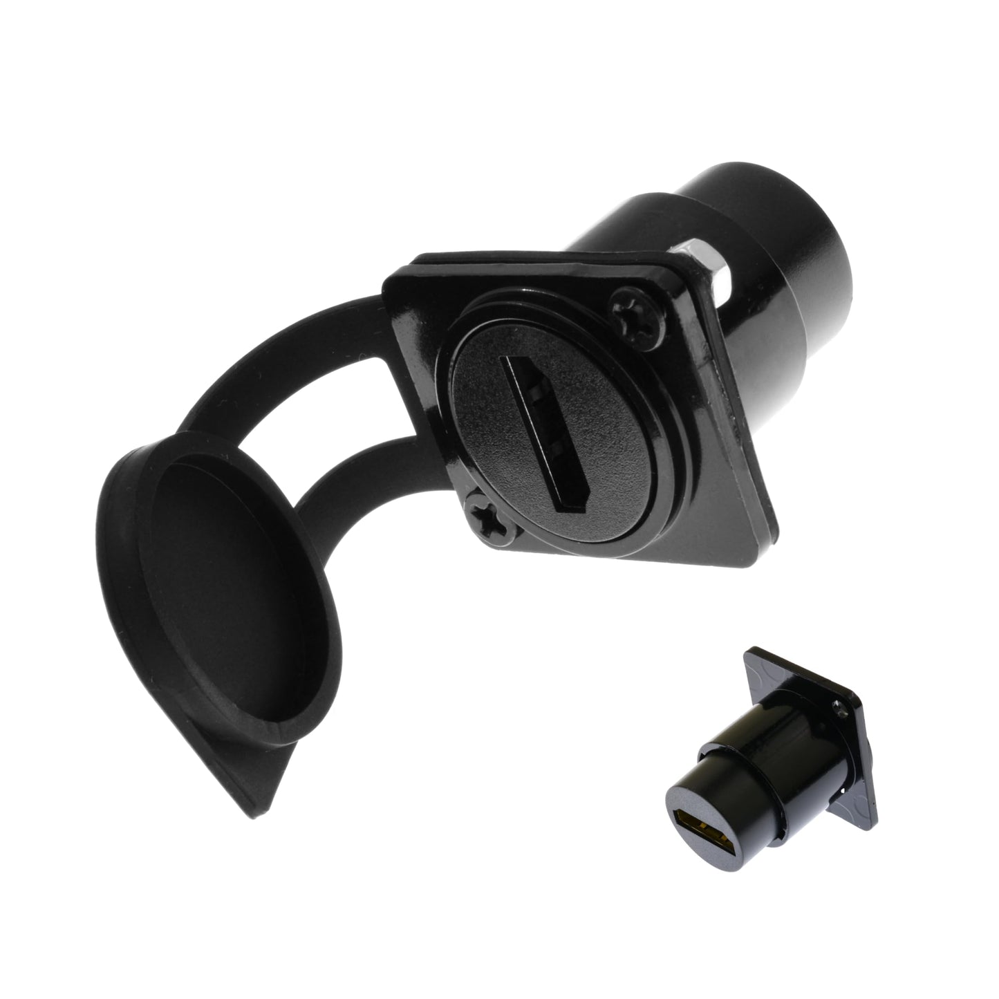 YiKaiEn HDMI 4K@60Hz D Panel Mount Connector with Waterproof Cover - Female-to-Female HDMI Coupler Adapter, 3D & 4K Supported, Extendable for Car