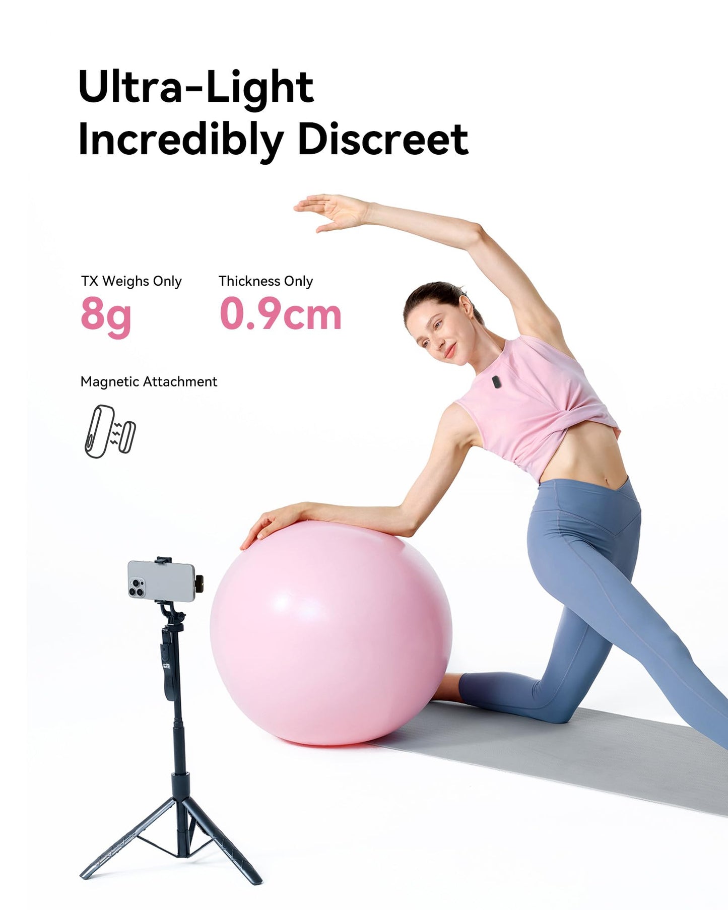 Hollyland Lark A1 Wireless Microphone for iPhone 17/16/15 & Android, 48kHz/24-bit, 3-Level Intelligent Noise Cancel, Mini Mic for YouTube, Podcast