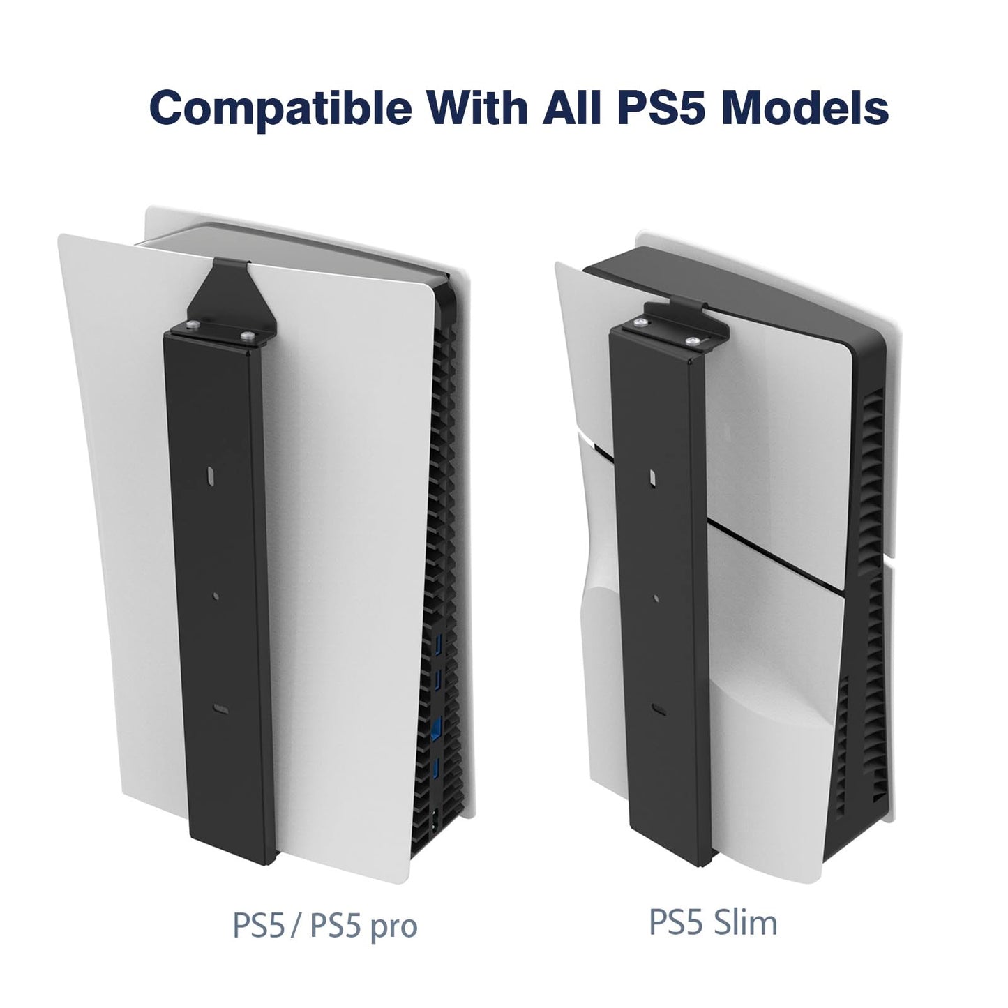 Monzlteck Wall Mount for PS5 Slim/PS5 Pro -Steel Mount Wall Holder Bracket for PS5 Original and PS5 Slim/Pro(Digital and Disc),Sturdy and Not Fall