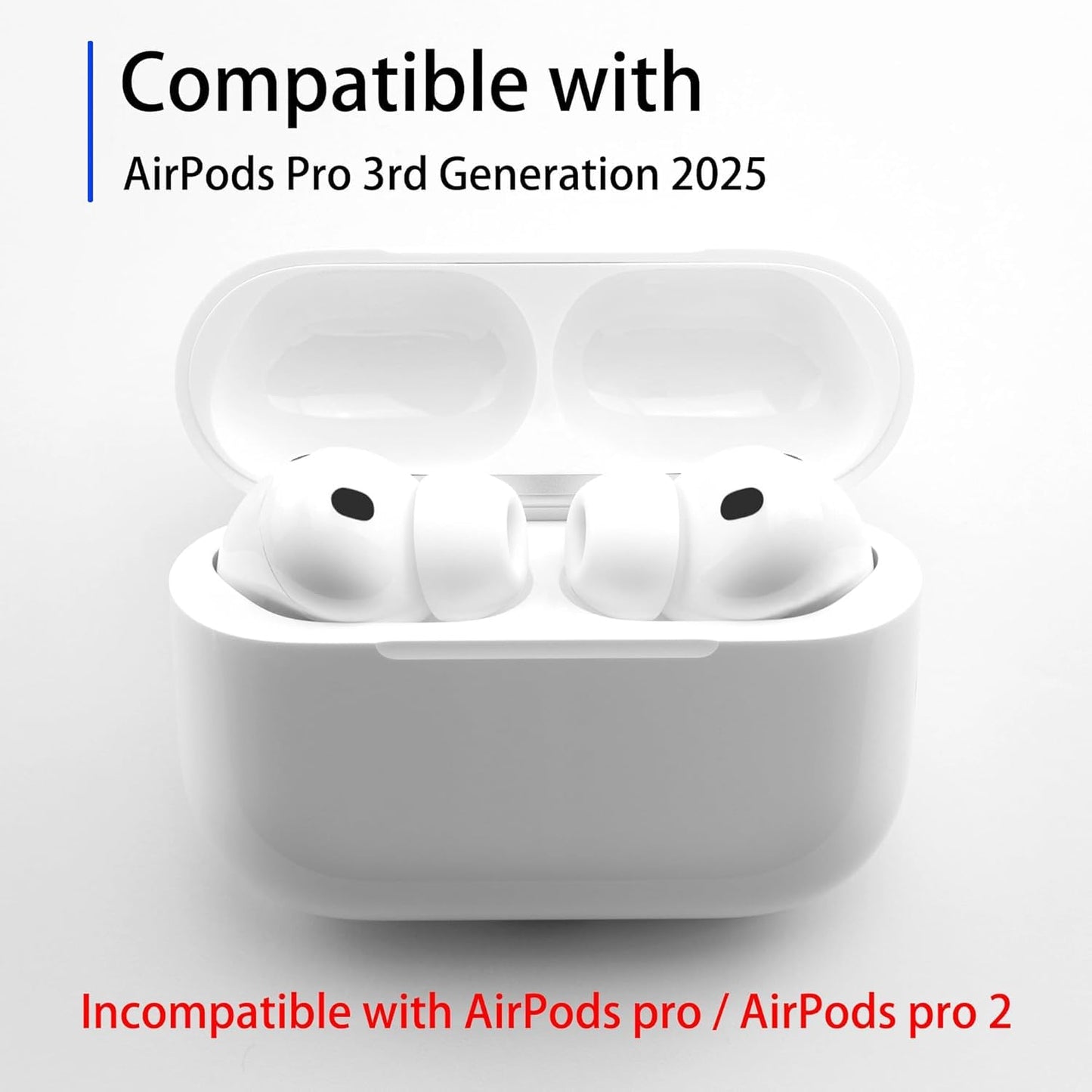 3 Pairs Ear Tips for AirPods Pro 3, Upgraded Memory Foam&Silicone Hybrid Ear Tips, Noise Cancelling Earbuds Cover, Fits in The Charging Case (Grey