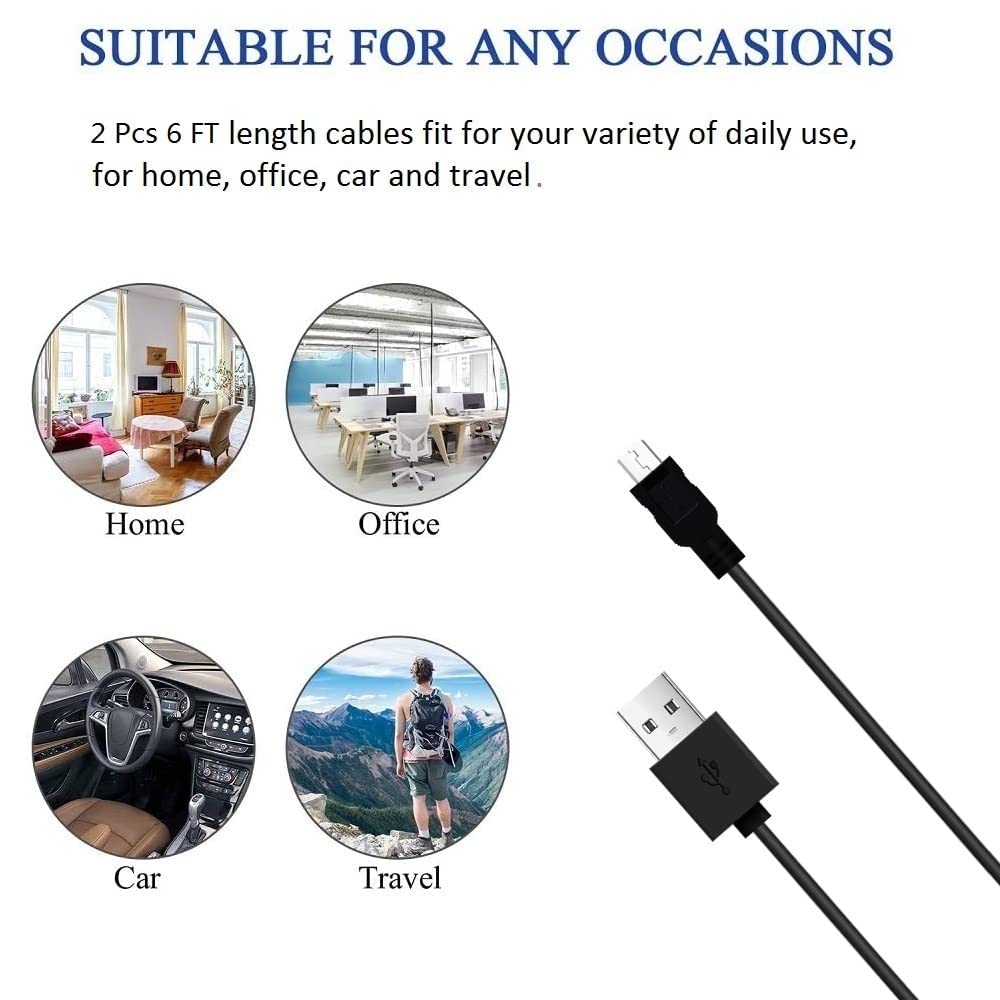 MYFON Micro USB Cable, 2 Pack [6FT, 6FT], Fast Charging Cable, High Speed Android Charging Cable, Android Phone Cable for Samsung Galaxy S7 Edge S6 S5