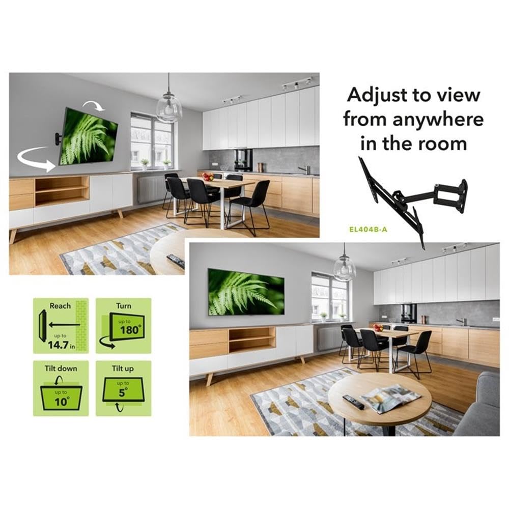 AVF Full Motion Long Extension TV Wall Mount for Most 25" to 55" in Black