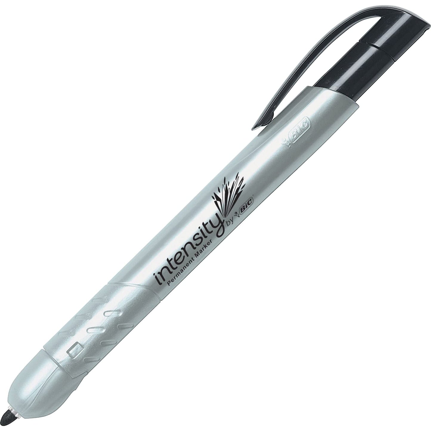 BIC Intensity Retractable Permanent Markers, Fine Bullet Tip, Black, 12-Count Pack, Permanent Markers for Teachers and Office Supplies