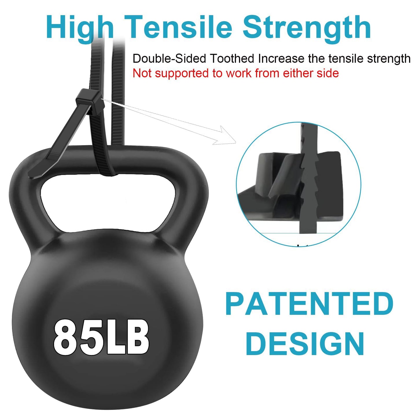 12 Inch Zip Ties Double Sided Toothed (Bulk 1000 Pack),85 LBS Tensile Strength Heavy Duty Cable Wire Ties With Self-Locking Adjustable More Durable