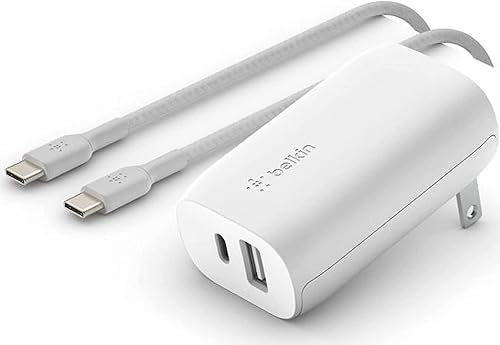 Belkin USB-C Wall Charger 32W with C to C Cable Included, PD & 20W USB-C & 12W USB-A Ports