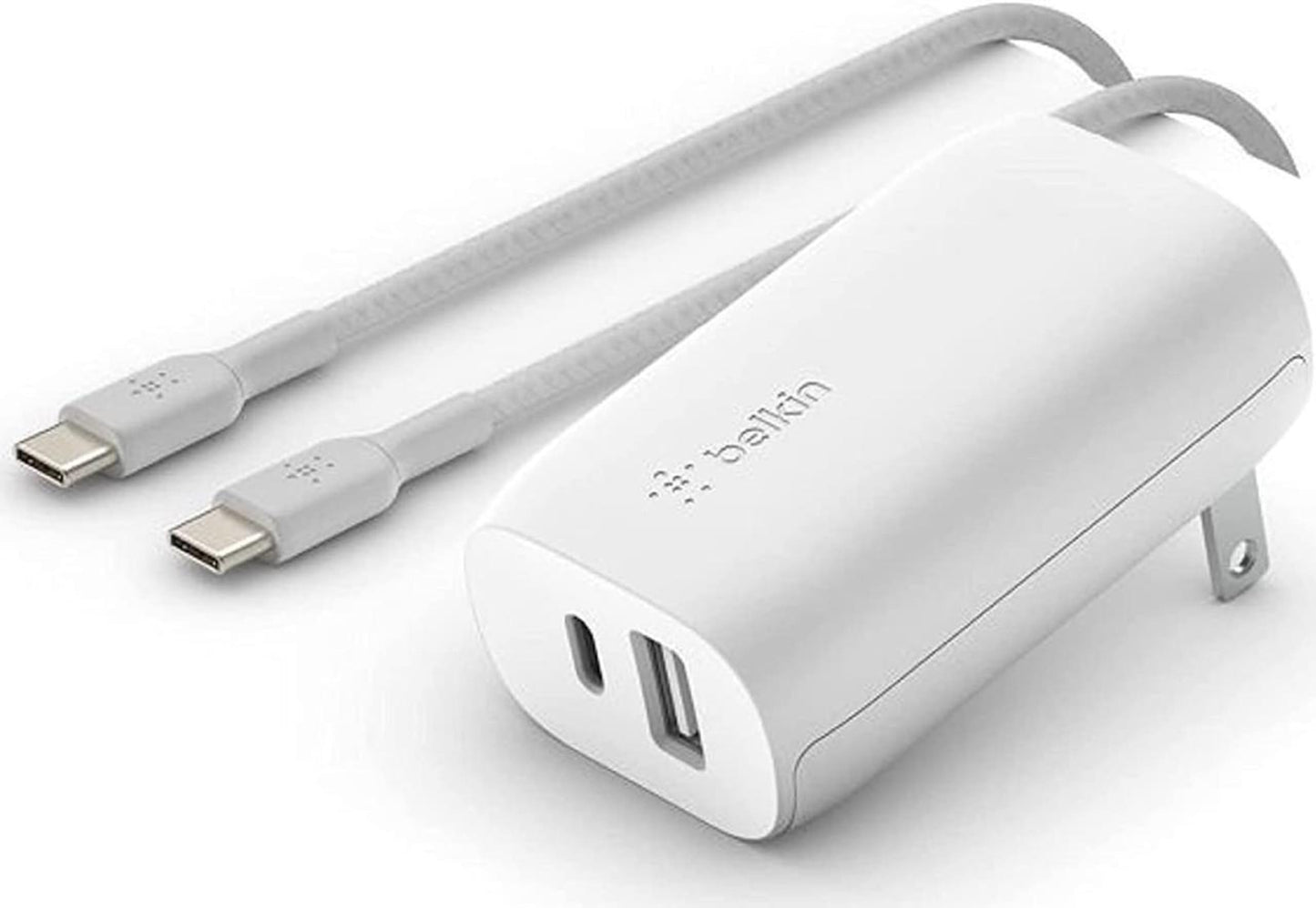 Belkin USB-C Wall Charger 32W with C to C Cable Included, PD & 20W USB-C & 12W USB-A Ports