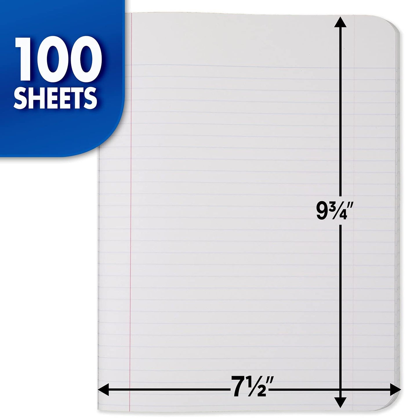 Mead Composition Notebook, 3 Pack, College Ruled Paper, 7-1/2" x 9-3/4", 100 Sheets per Comp Book, Black Marble (38111)