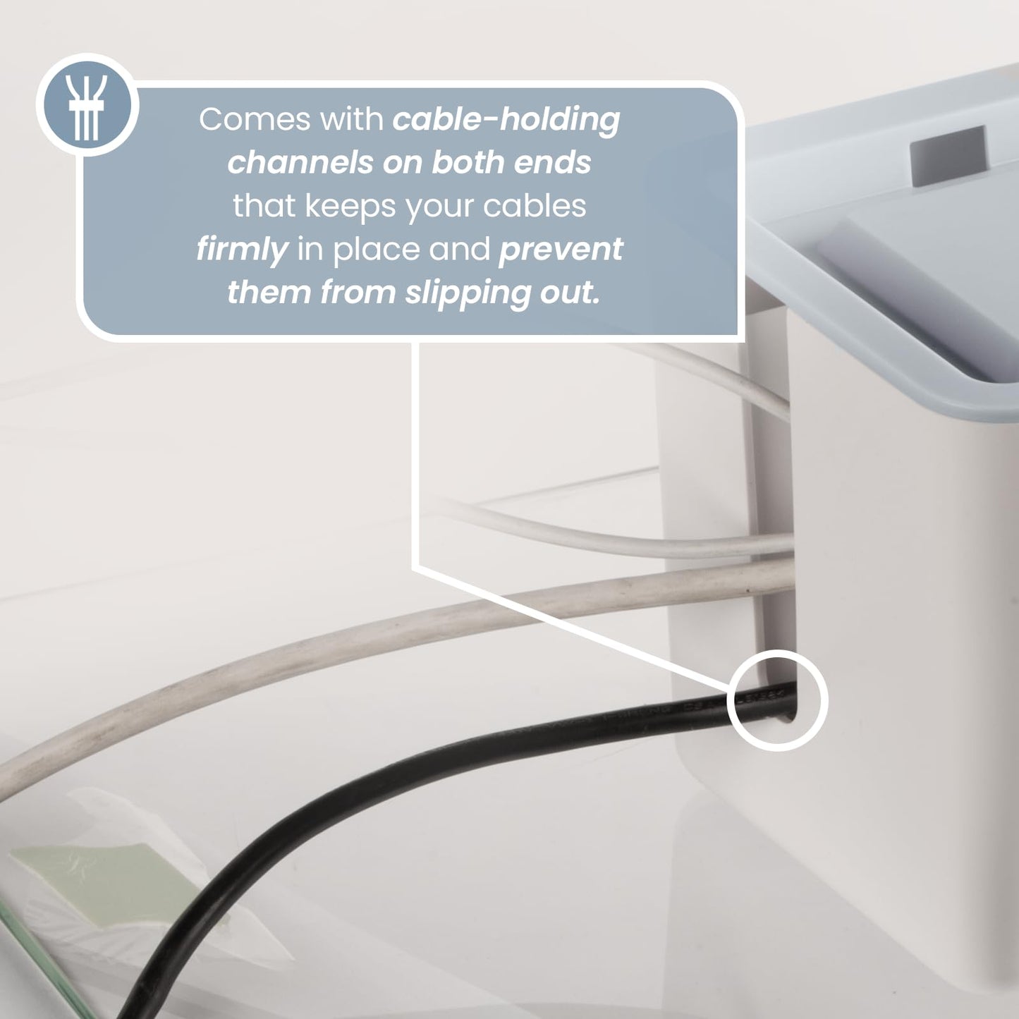 KinderSense® Cable Management Box - Cord Organizer with Child Proof Lock - Cord Hider to Conceal Wires,Power Strips from TV,Computer,Desk and Babies