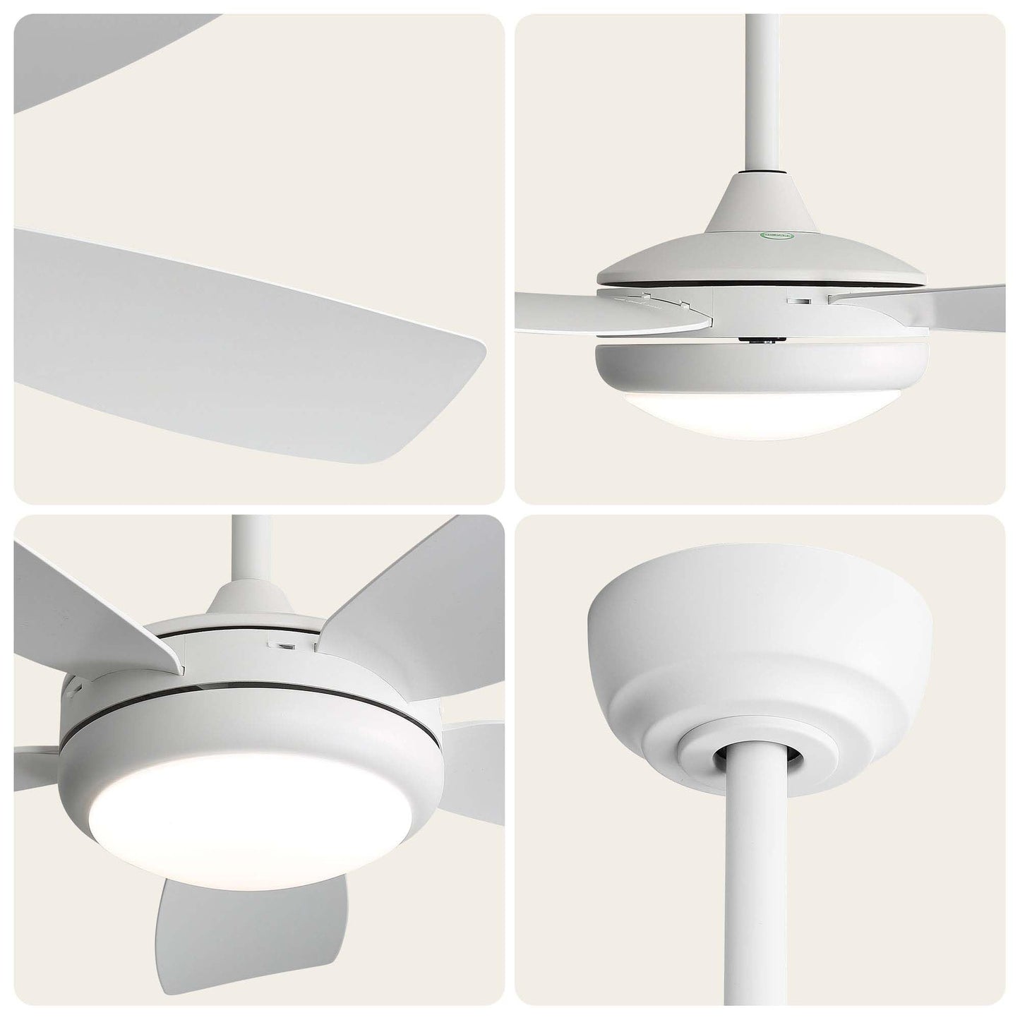 HRVEOCEI 42 Inch Modern Ceiling Fans With Lights for Bedroom, Flush Mount/Low Profile Fan Ceiling with Remote Control, 5 Blades Reversible for Living