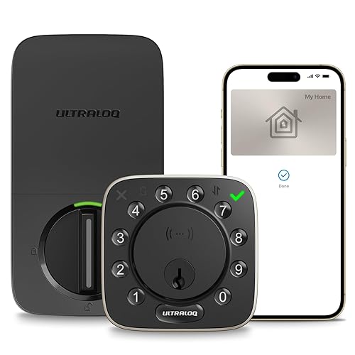 ULTRALOQ Bolt NFC, World's First Smart Lock with Apple Home Key and Android NFC Tap to Unlock, Built in Wi-Fi Deadbolt, Remote Control, Works