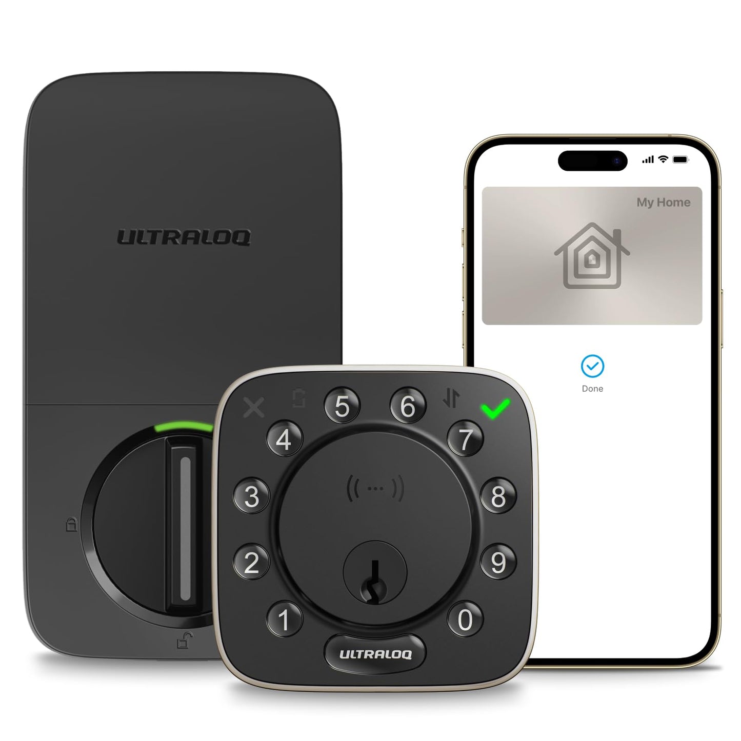 ULTRALOQ Bolt NFC, World's First Smart Lock with Apple Home Key and Android NFC Tap to Unlock, Built in Wi-Fi Deadbolt, Remote Control, Works