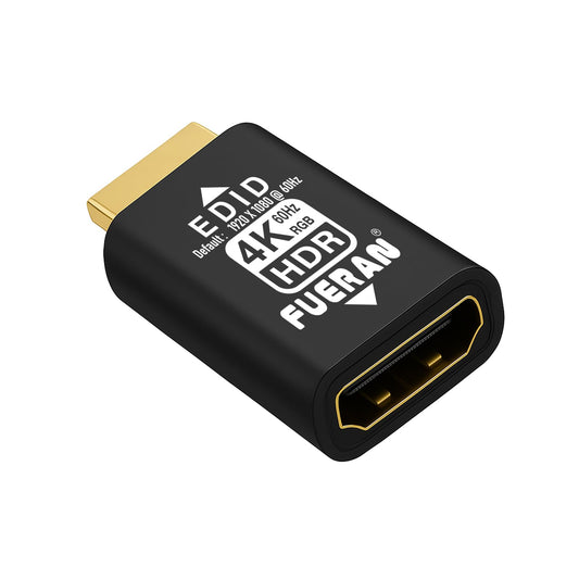 FUERAN HDMI edid Emulator Adapter,4K-HDR(default-1920X1080@60Hz) emulators,Reliable Pass-Through for Video Splitters, Extenders, AV Receivers -Plug