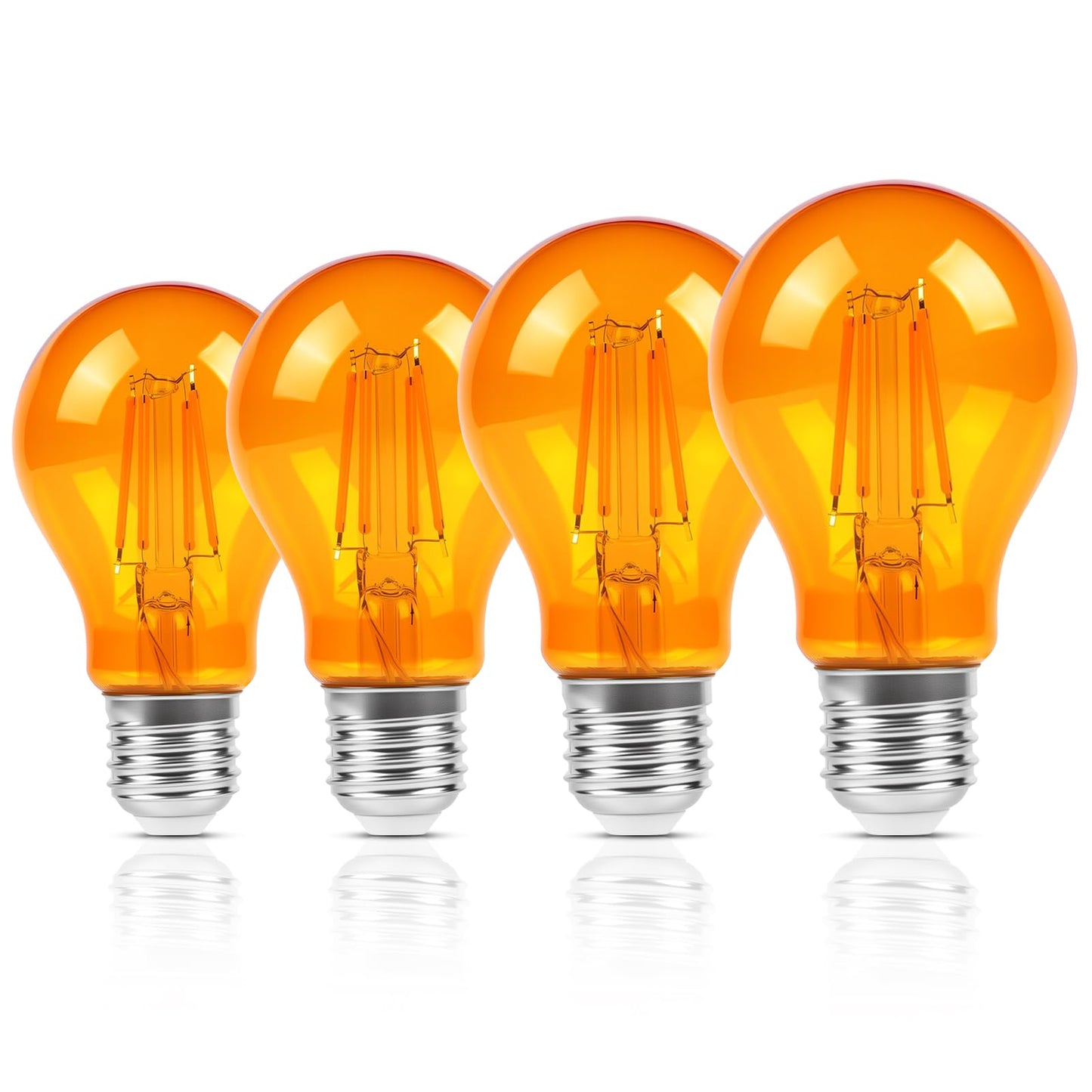 KINUR LED Edison Bulbs, 60 watt Light Bulbs Replacement 6W 2000K E26 A19 Amber Soft Warm Light Bulb for Bedroom, Healthy Sleep, Baby Nursery Light