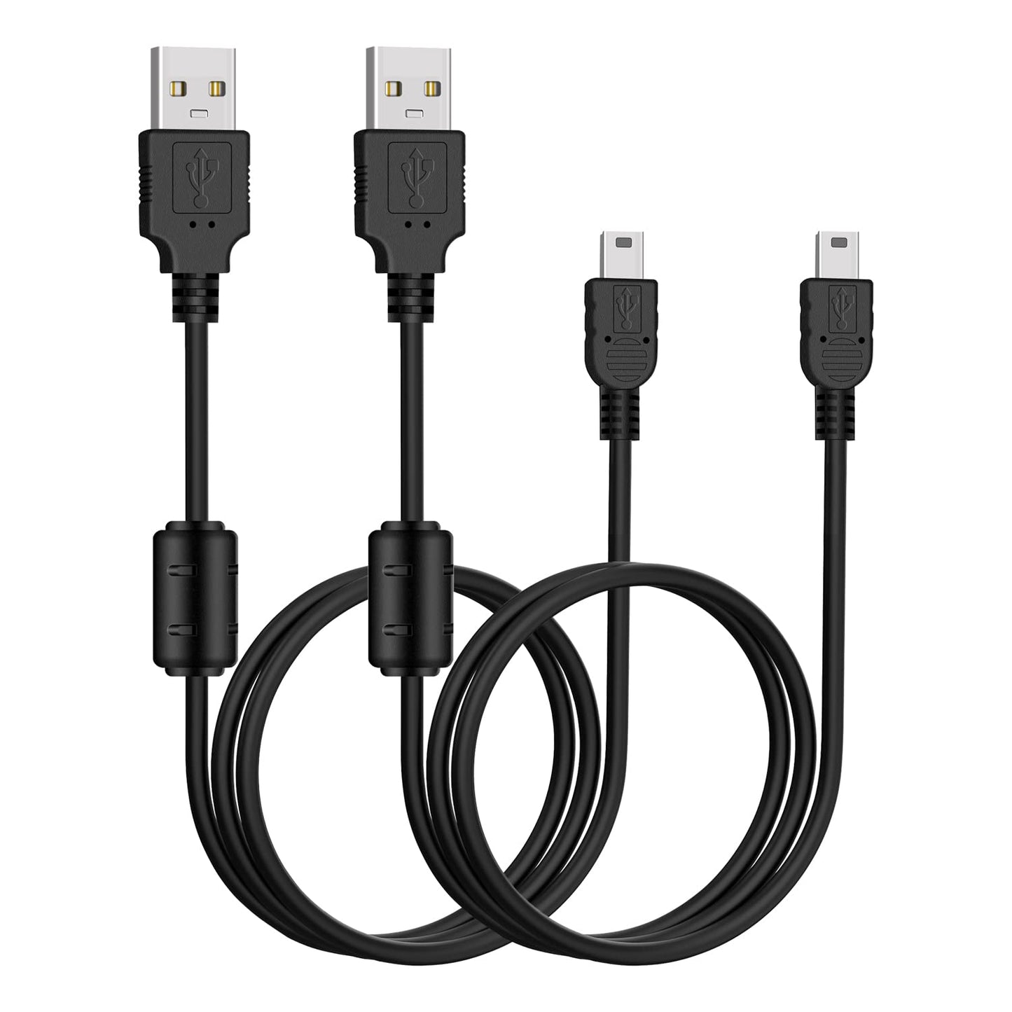 Haoyou (2-Pack) Replacement Canon Mini USB Data Transfer Cable (with Anti-Interference Magnetic Ring) Compatible with Canon PowerShot/EOS/Rebel