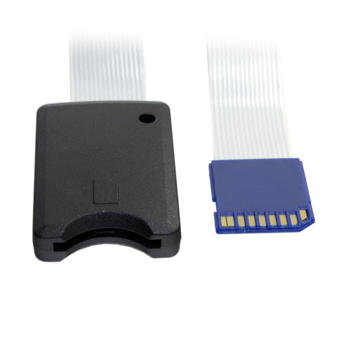 JSER Standard SD SDHC Male to SD Female Extension Memory Card Kit Soft Flat FPC Cable Extender 25cm Compatible for GPS Camera