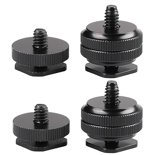 Camera Tripod Adapter Mount Kit 1/4 to 1/4 Screws, 1/4 to 3/8 Converter Thread Screw, Hot Shoe Male or Female Screw Set for Tripod Monopod Flash Plate