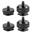 Camera Tripod Adapter Mount Kit 1/4 to 1/4 Screws, 1/4 to 3/8 Converter Thread Screw, Hot Shoe Male or Female Screw Set for Tripod Monopod Flash Plate
