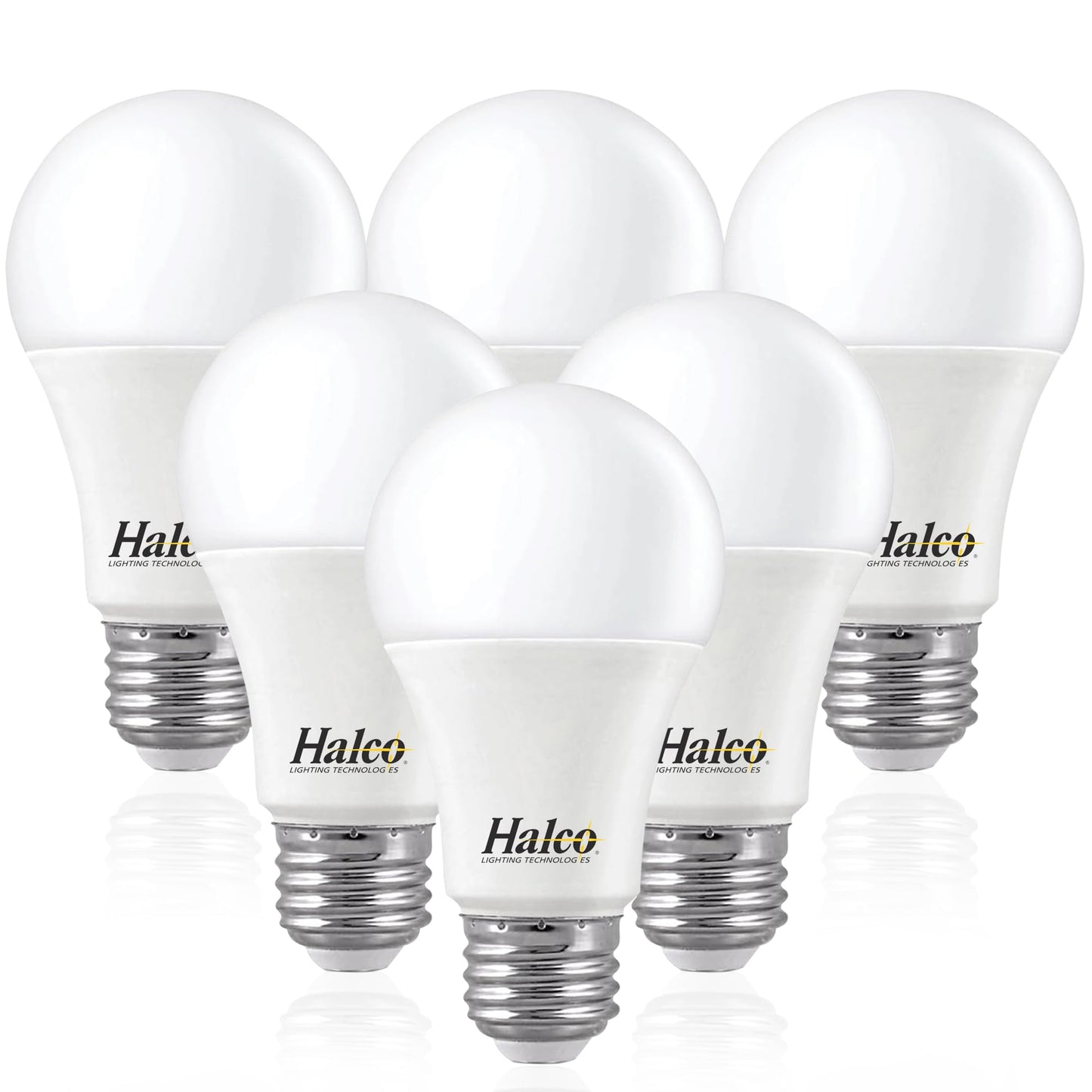 Halco ProLed Led Light Bulbs A19 2 Non Dimmable, Frosted 120V, 60W Equivalent Efficient 9W, 720 Lumen, 15000 Hours, E26, 6 Pack (2700k Soft White)