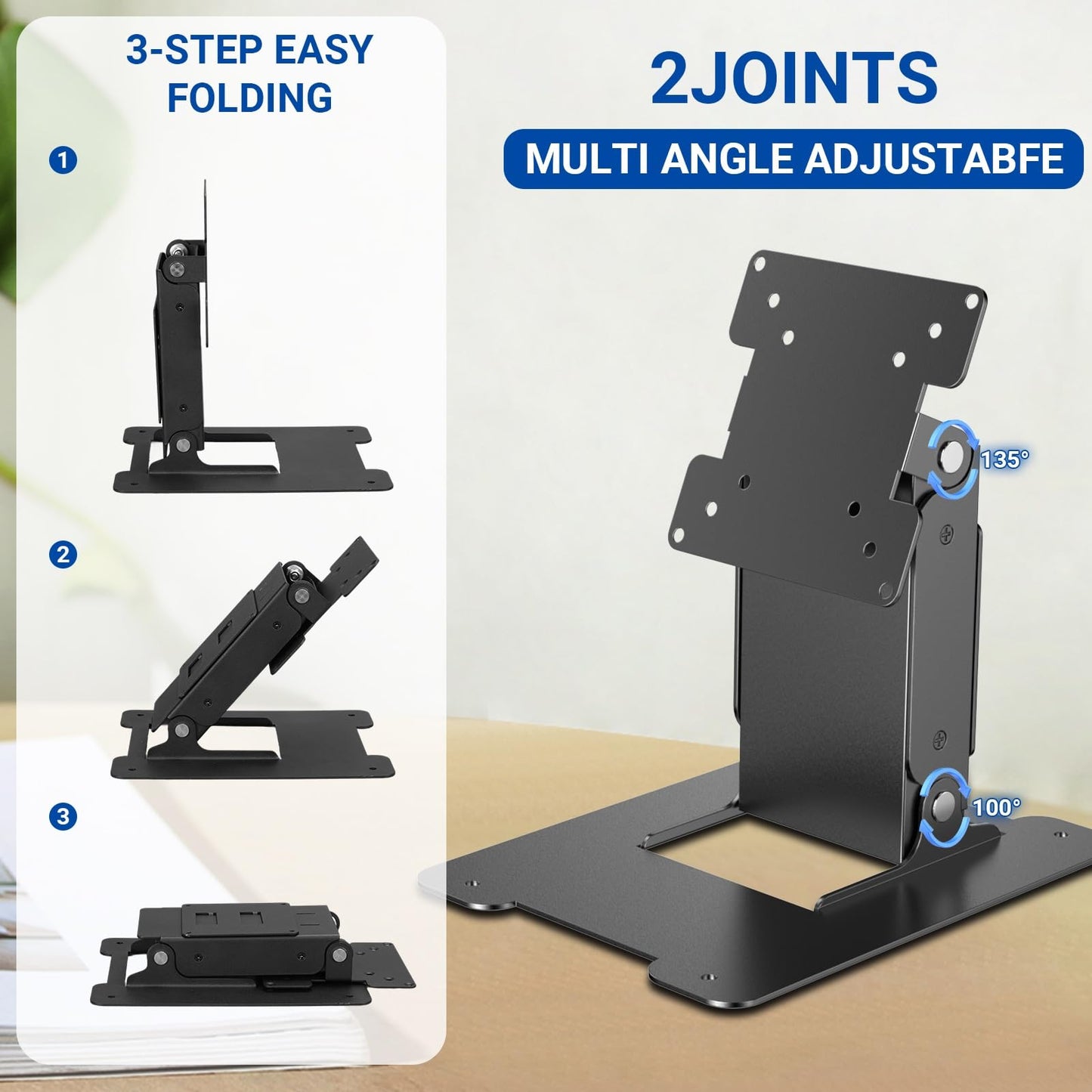 WEARSON Touch LCD Monitor&All in One PC Stand All Metal Holder Sturdy with VESA Hole 75x75mm&100x100mm