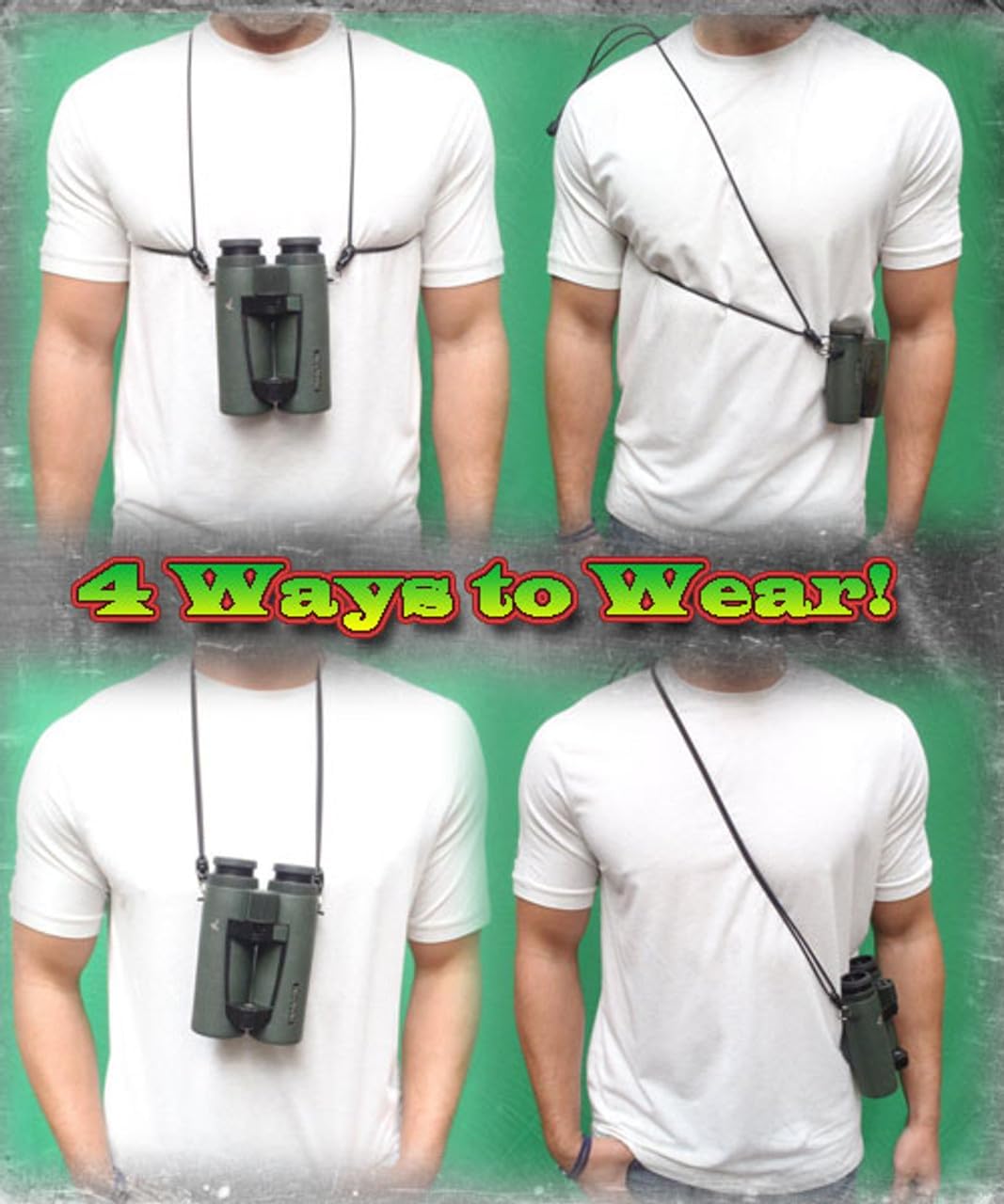 Rick Young Outdoors Premium Binocular Harness - Adjustable Chest Strap for Hunting, Birding & Hiking - Comfortable Waterproof Quick-Release System