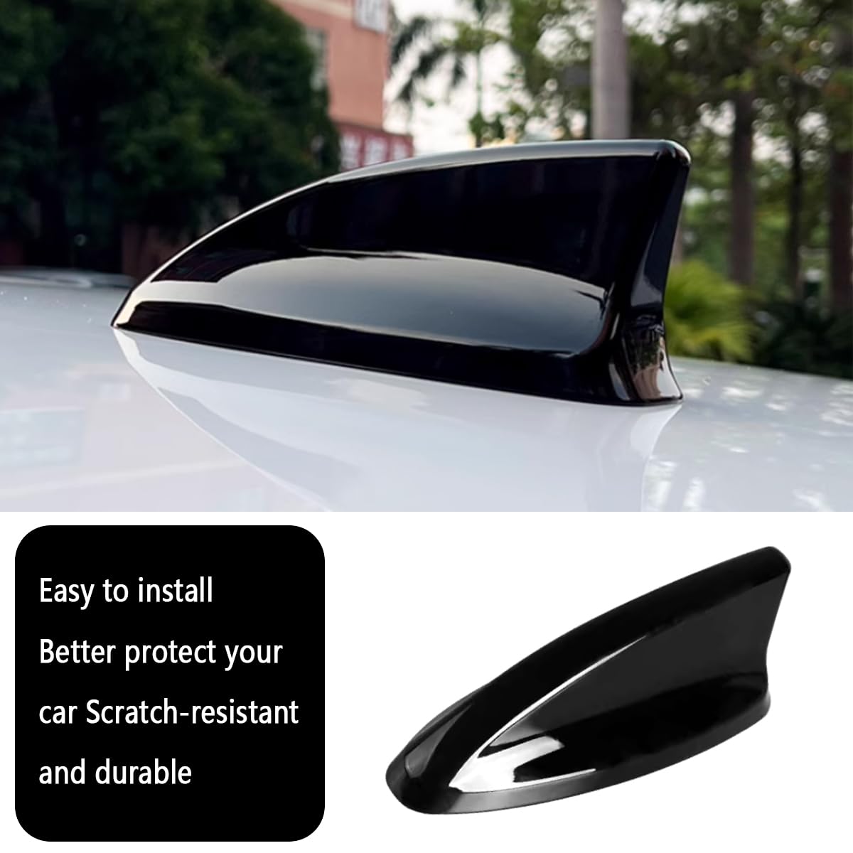 KELEIMAI Car Accessories Fit for Honda New HR-V HRV 2023 2024 2025 2026 Shark fins Antenna Cover Trim (Glossy Black) 1PC ABS