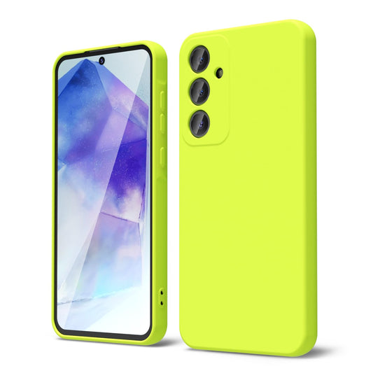 Oakxco for Samsung Galaxy A55 5G Phone Case Liquid Silicone, Cute Thin Slim Soft Rubber Gel for Women Men, Smooth Matte TPU Plain Bright Color Girly
