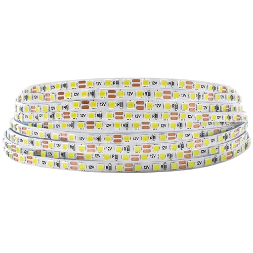SuperlightingLED Ultra Narrow 3mm LED Strip Lights 6000K Daylight White, DC12V Flexible Cuttable Mini LED Roll 16.4Ft, High Density 2025SMDs 840 LEDs