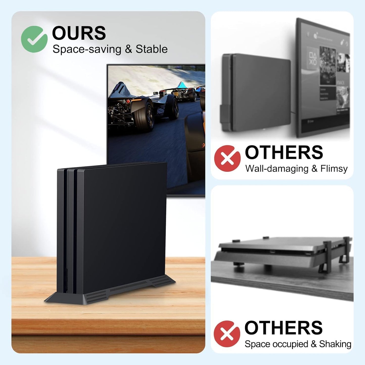 Younik Vertical Stand for P4 Pro, Built-in Cooling Vents and Non-Slip Feet Steady Base Mount for P4 Pro, Black