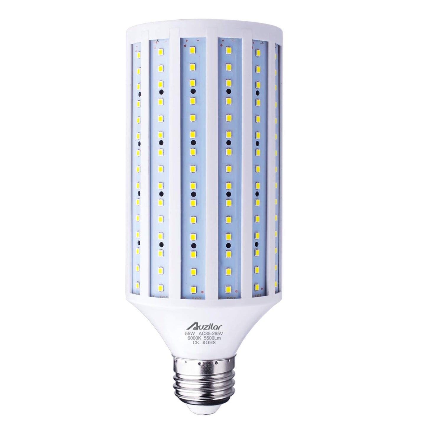 Auzilar 55W LED Corn Light Bulb (E39 Large Mogul Base) 5500Lm 6000K Cool White Daylight, for Metal Halide HID HPS Replacement Garage Parking Lot High
