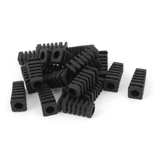 uxcell 20Pcs 27 x 9 x 7 mm Rubber Square Strain Cord Boot Protector SLEEVE