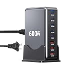 600W USB Charging Station,8-in-1 Multiple USB C Charger Block,Dual PD 140W Laptop Fast Charger Adapter,Multiple Devices Hub Compatible with MacBook