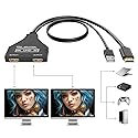 BATU HDMI Splitter 1 in 2 Out 4k 30hz HDMI Cable 2.0 Male to Dual Female with Power USB Cable for HD, LED, LCD, TV Dual Monitors Duplicated-Mirror