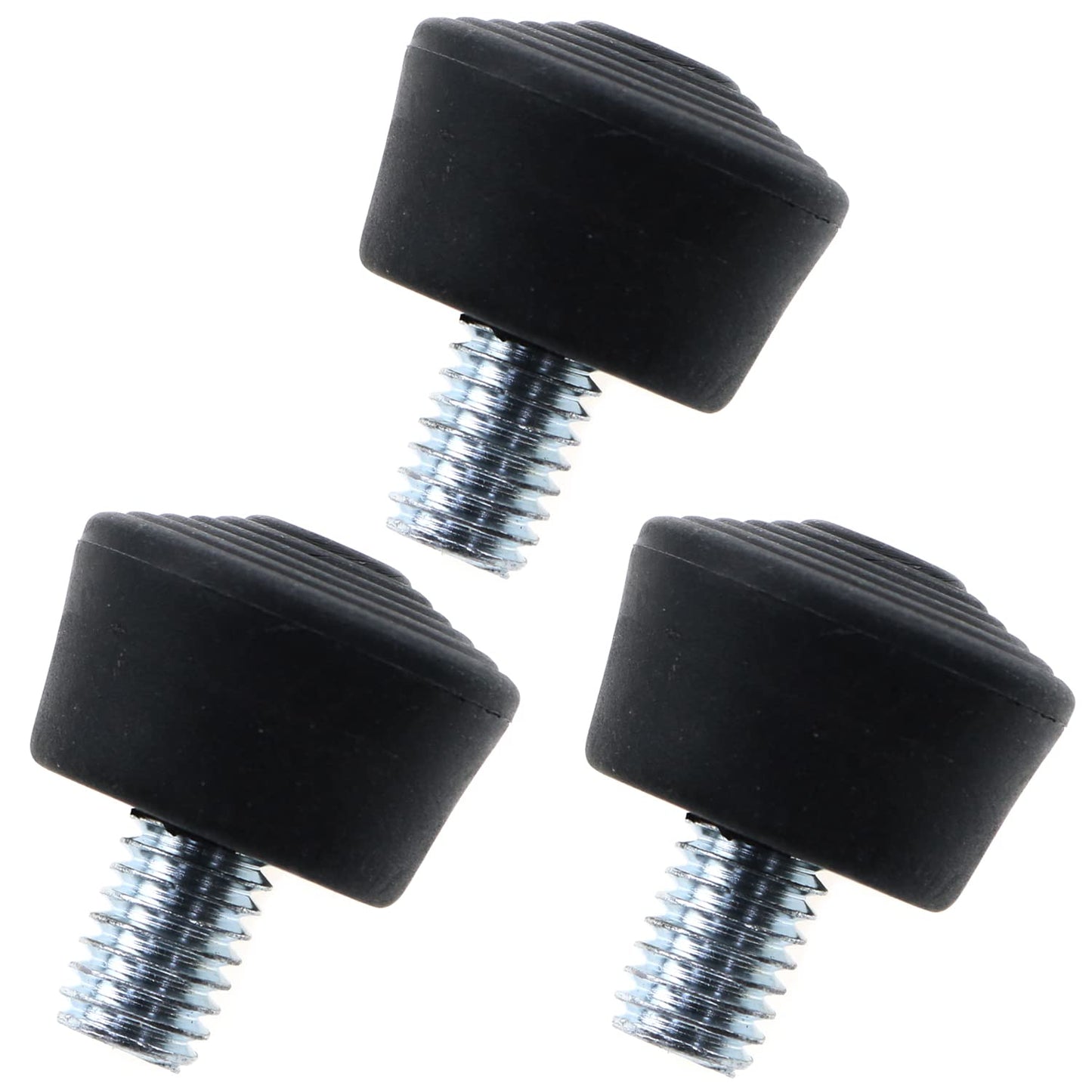 LUORNG 3pcs Antislip Rubber Tripod Feet Spike 3/8" Photography Accessories, Black