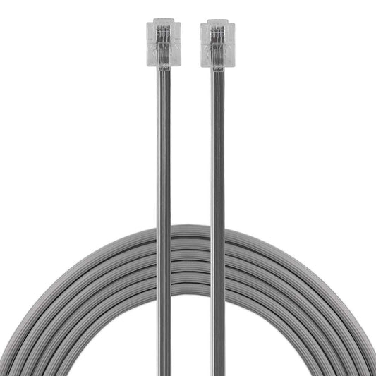 Power Gear Telephone Line Cord, 2 Pack, 15 Feet, Phone Cord, Modular Jack Ends, Works for Phone, Modem or Fax Machine, for Use in Home or Office