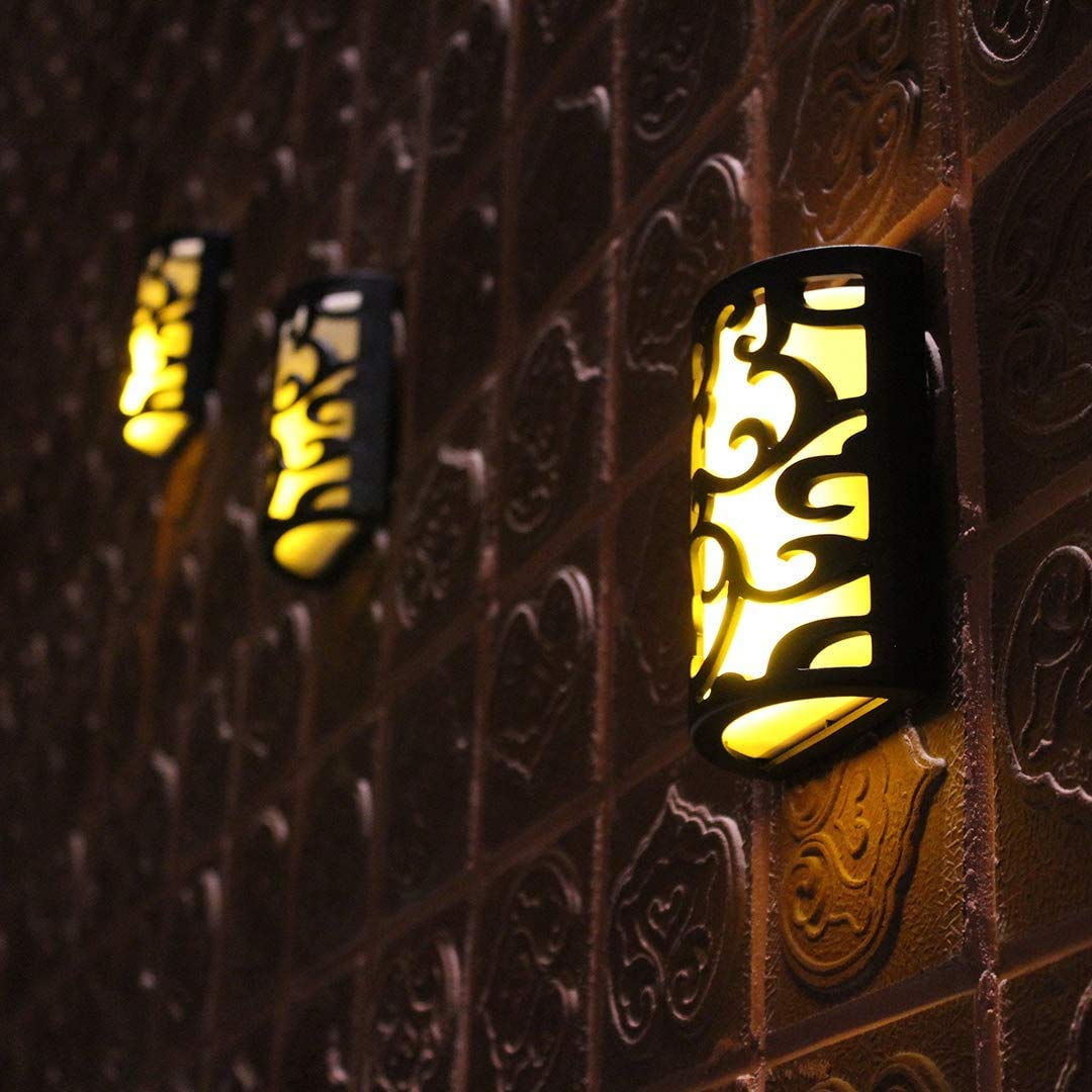 yucanucax Decorative Lanterns with Timer, Candle Light Flameless Candles Indoor/Outdoor Wall Sconces,Flickering Flames Wall Light for Hallway