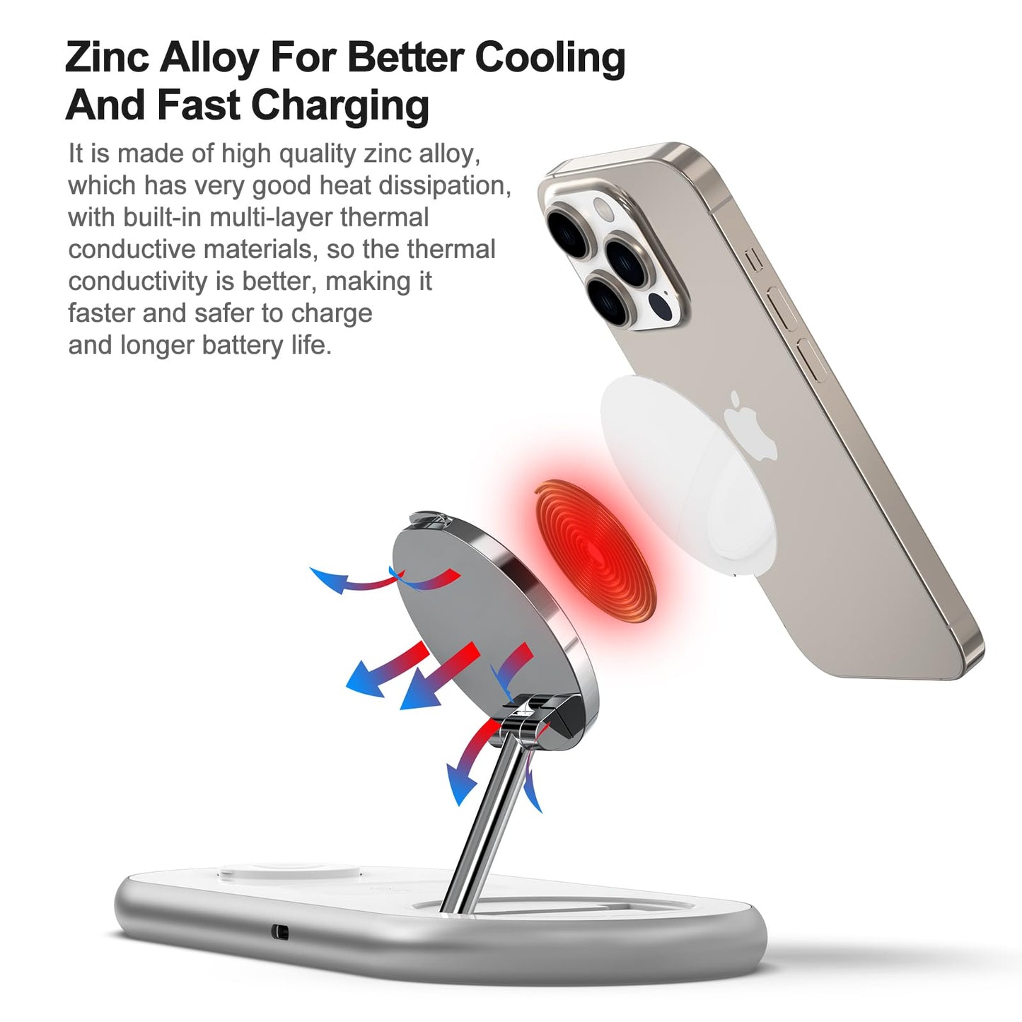 3 in 1 Charging Station for Apple - Faster Mag-Safe Charger Stand for iPhone - Magnetic Wireless Charger Station for iPhone 17/16/15/14/13/12 Series