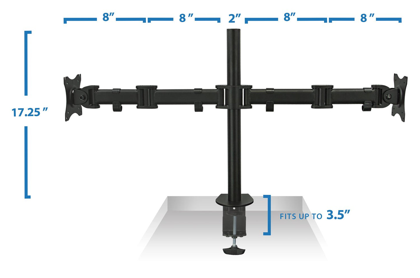 Mount-It! Dual Monitor Mount | Double Monitor Desk Stand Arm | Two Articulating Arms Fit 2 Screens 17 19 20 21 22 24 27 Inch Computer | VESA 75 100