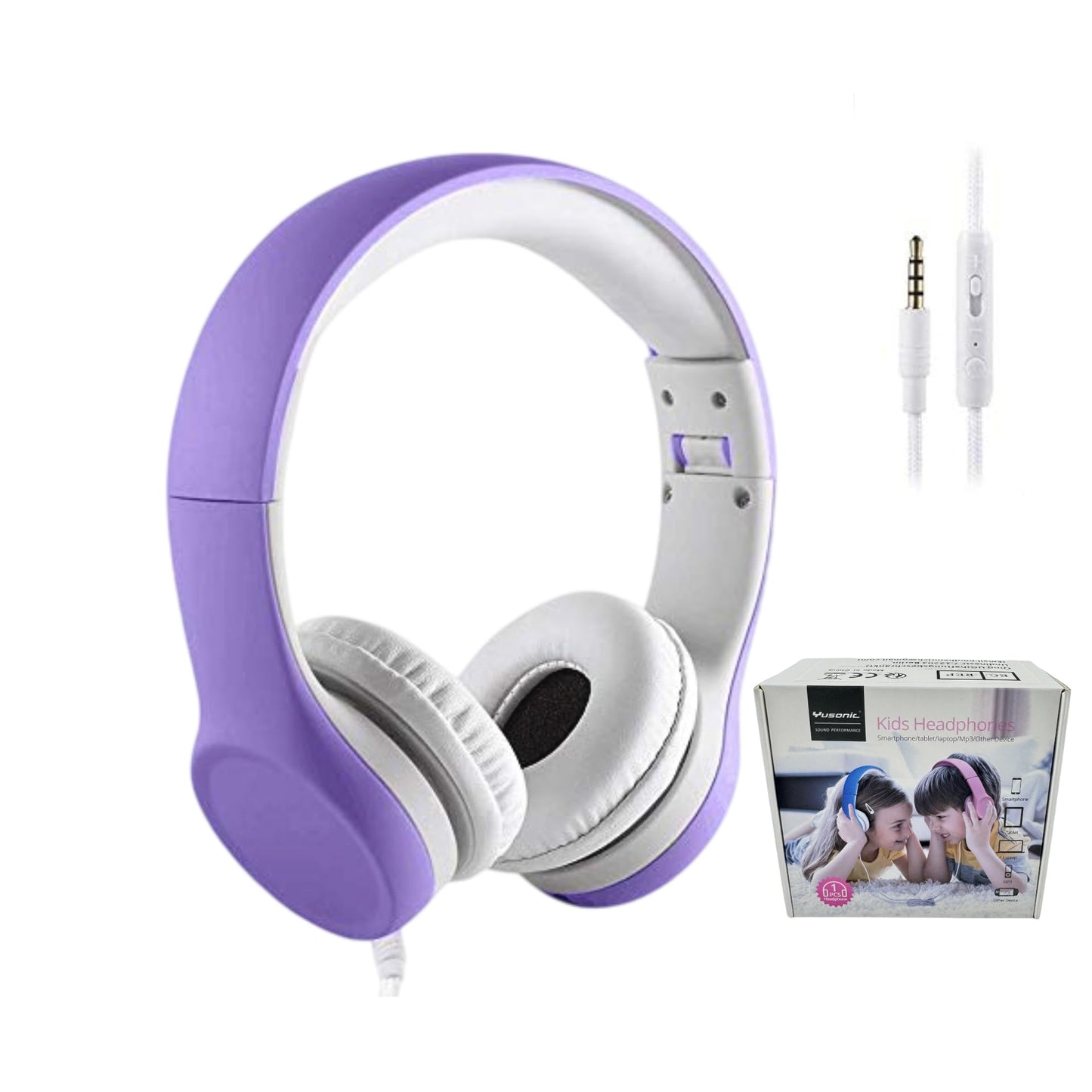 YUSONIC Kids Headphones with Cord, Toddler Headphones with Sharing Function, 85dB/93dB Safe Volume Limit, for Toddler Children Baby Boys Girls…