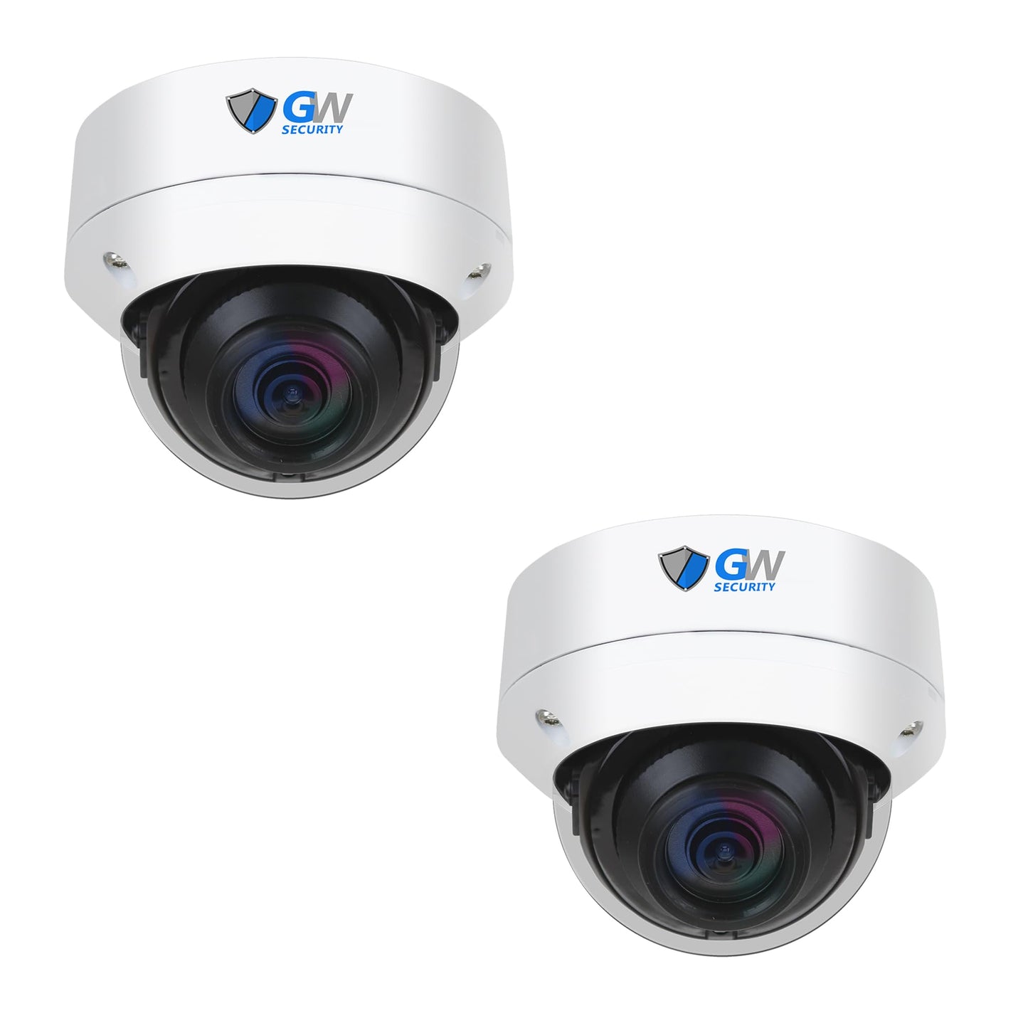 GW Security 4K 8MP Outdoor/Indoor PoE IP Microphone Smart AI Dome Security Camera (GW8533MIC), 2 Pack