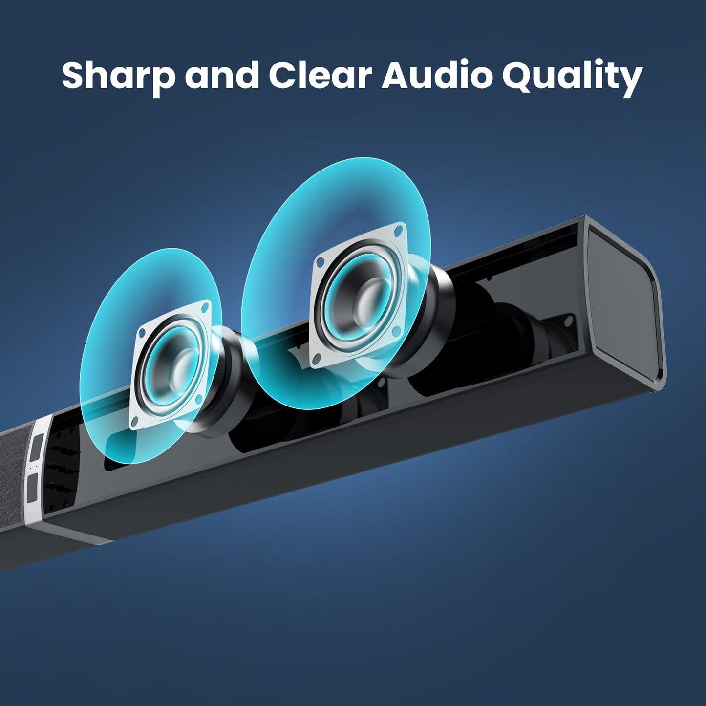 MZEIBO Sound Bar for Smart TV?80W Detachable Bluetooth Soundbar with Powerful Bass, 2-in-1 Home Theater Audio System, ARC/Optical/AUX Connectivity
